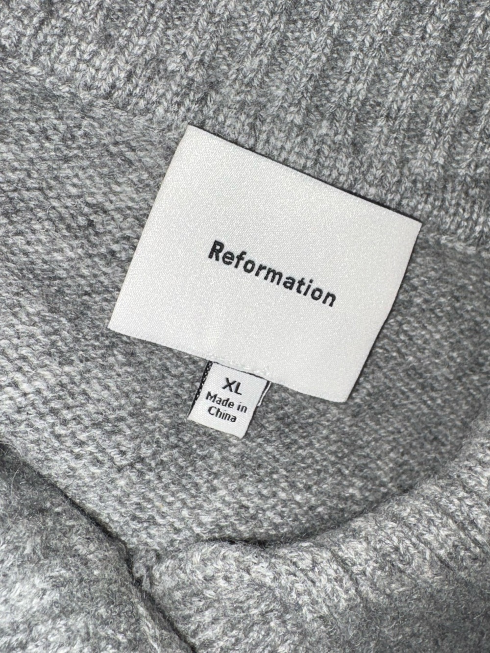 NWT Reformation Brooklyn Gray Cashmere Polo Collar Sweater - XL - Picture 13 of 15
